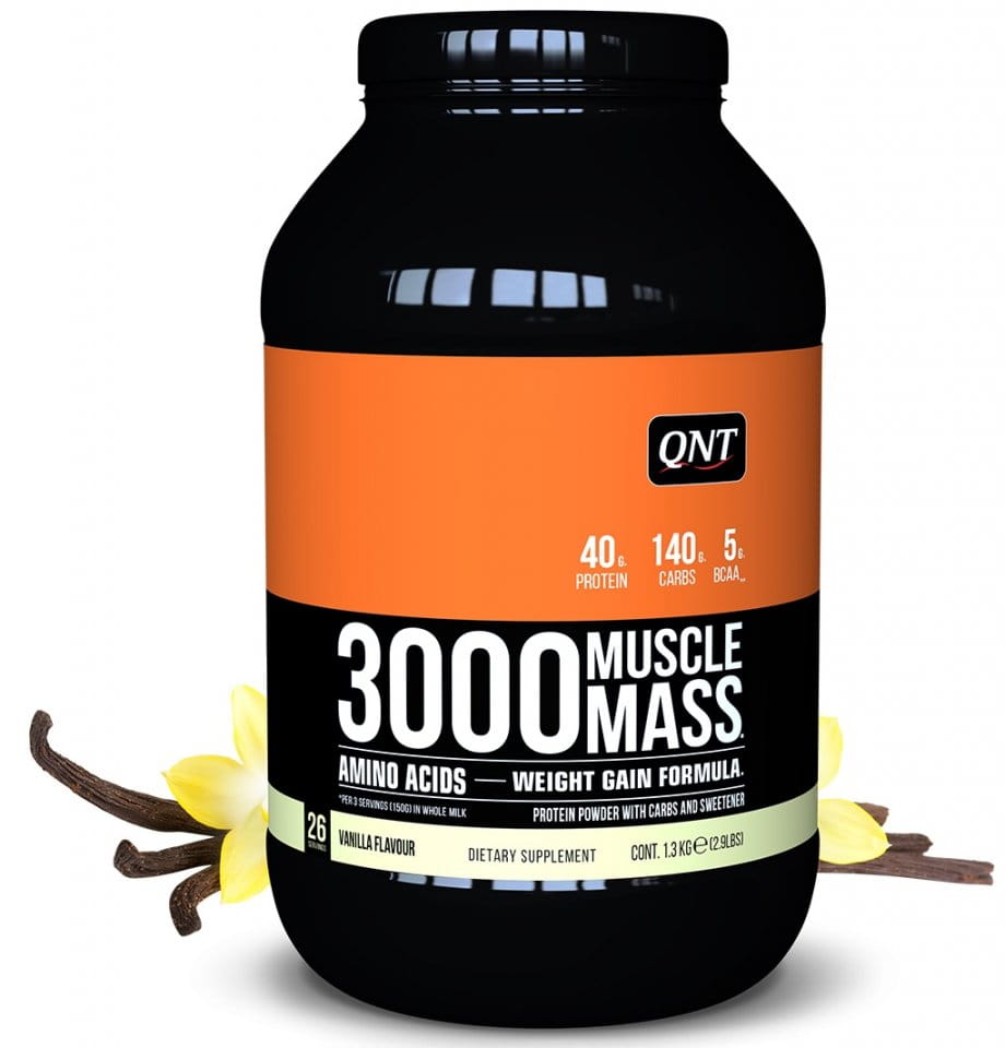 Σκόνες πρωτεΐνης QNT 3000 Muscle Mass Vanila- 1,3 kg