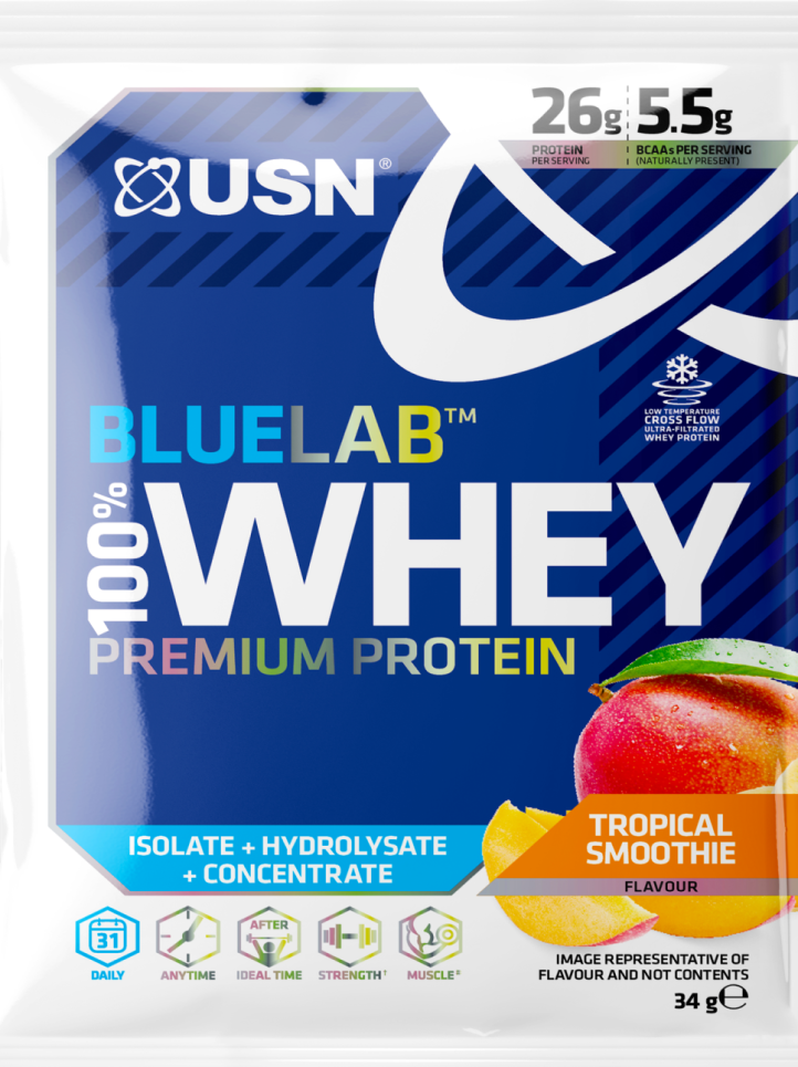 Πρωτεΐνη ορού γάλακτος σε σκόνη USN 100% Premium BlueLab δείγμα 34 γρ